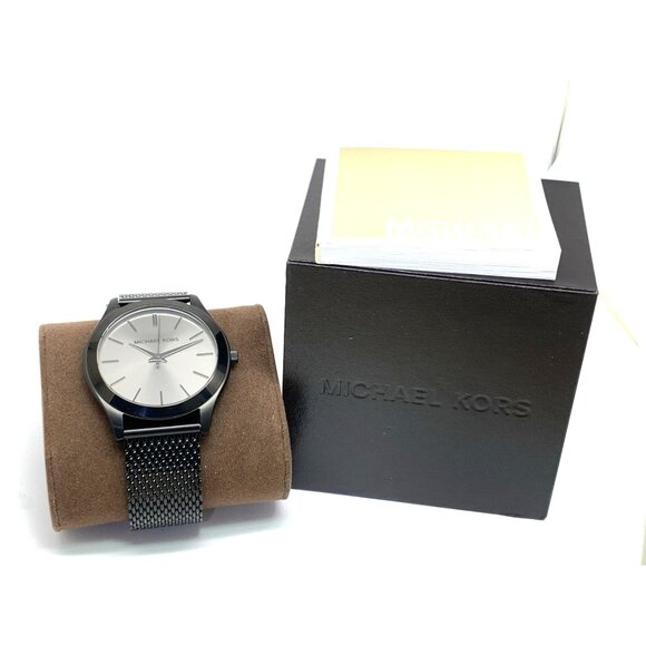 Michael Kors Men's Watch MK9138 Quartz Black Dial Mesh Stainless Steel 44mm - Picture 3 of 14